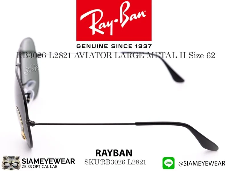 Rayban Aviator Large Metal RB3026 L2821 Black/G15 - 6