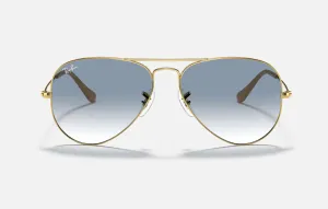แว่นกันแดด Rayban Aviator RB3025 001/3F Polished Arista Gold/Light Blue Gradient แว่น Rayban แท้