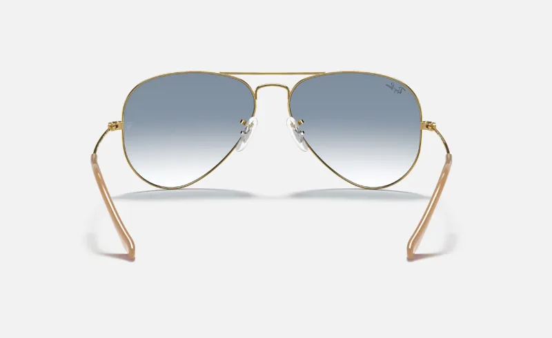Rayban Aviator RB3025 001/3F Polished Arista Gold/Light Blue Gradient - 3