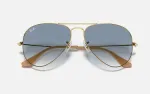 617_1763259678_1999 Rayban Aviator RB3025 001/3F Polished Arista Gold/Light Blue Gradient - 5