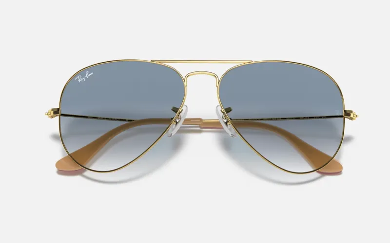 Rayban Aviator RB3025 001/3F Polished Arista Gold/Light Blue Gradient - 5