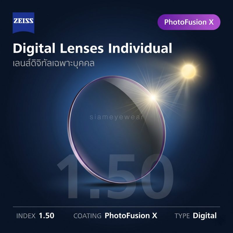 ZEISS Digital Lenses Individual 1.50 PhotoFusion X
