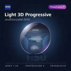 ZEISS Light 3D Progressive 1.50 PhotoFusion X