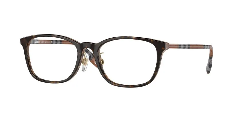 Burberry BE2371D 4102 กรอบแว่นสายตาฮาวานาเข้ม ลายเช็คน้ำตาล ผู้หญิง