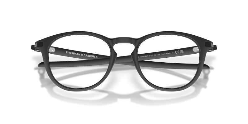 Oakley Pitchman R Carbon A OX8149F-01 Satin Black Low Bridge Fit close-up ด้านหน้า