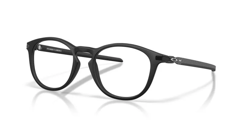 Oakley Pitchman R Carbon A OX8149F-01 Satin Black Low Bridge Fit มุมเอียง 3/4