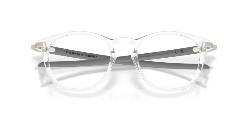 Oakley Pitchman R Carbon A OX8149F-03 Polished Clear Low Bridge Fit close-up ด้านหน้า