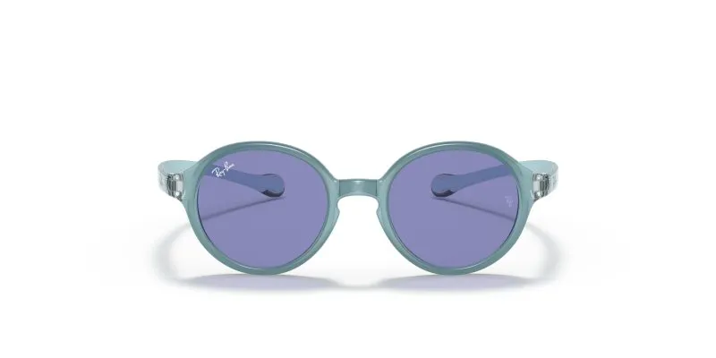 RJ9075SF_709776_fr แว่นกันแดดเด็ก Rayban Junior RJ9075SF Light Blue Rubber ทรง Phantos ขนาด 46 ด้านหน้า