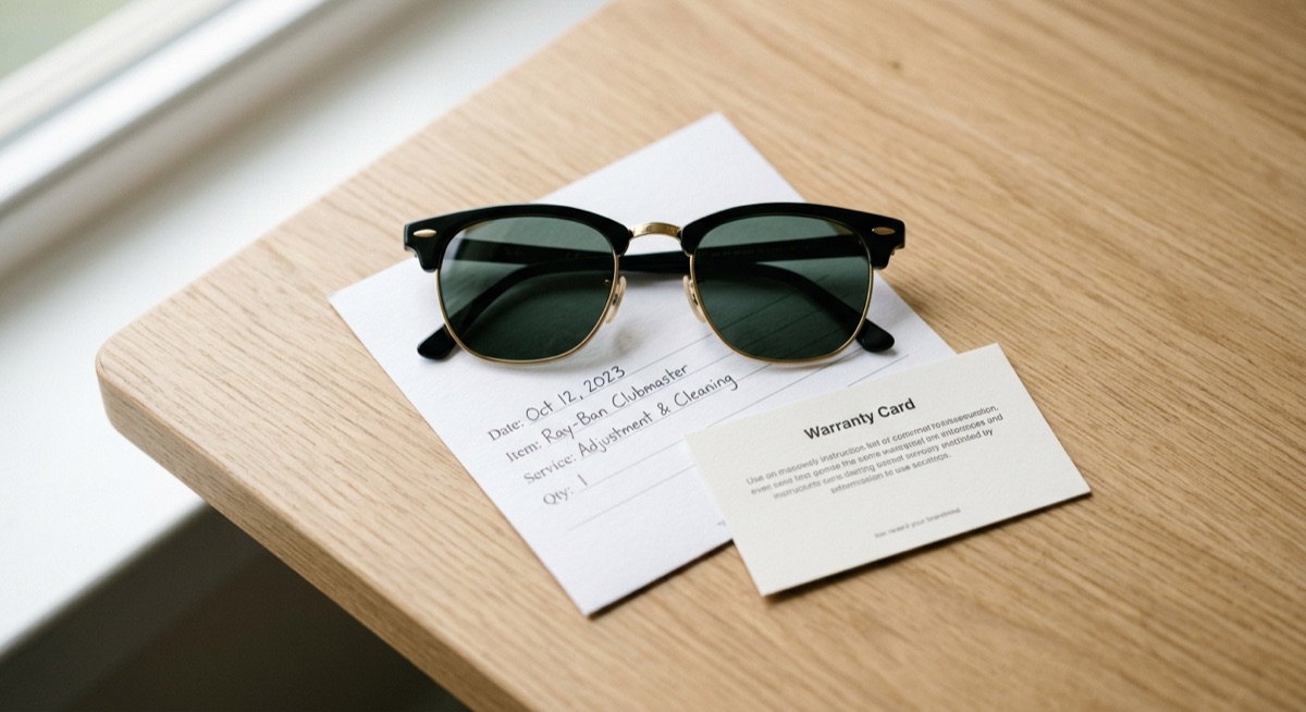 แว่น Rayban Clubmaster บนใบเสร็จรับประกัน