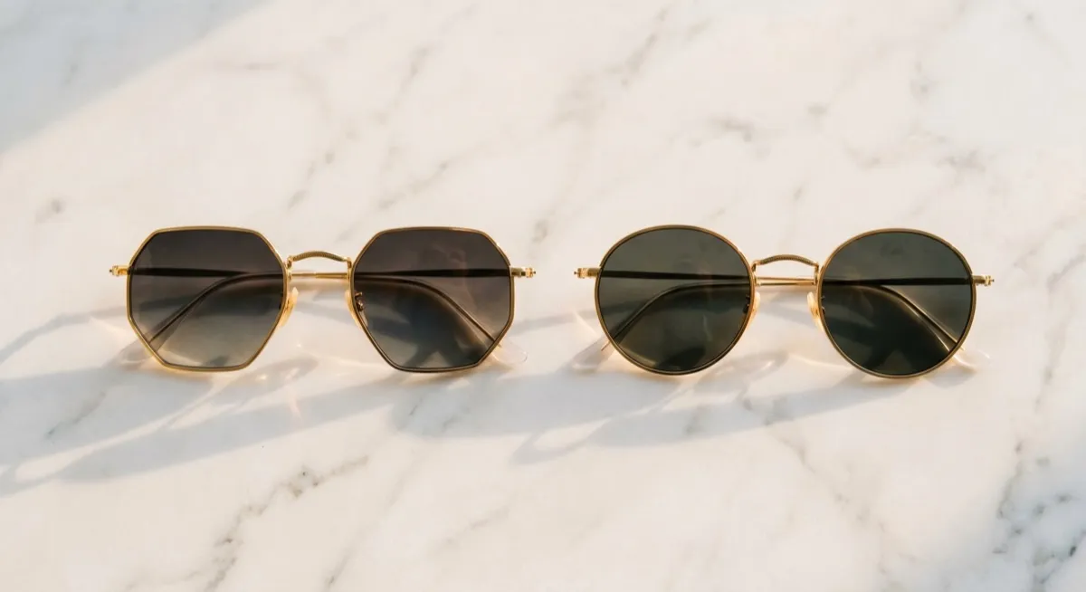Rayban Hexagonal กับ Round Metal เปรียบเทียบแว่นกันแดดทรงกลม