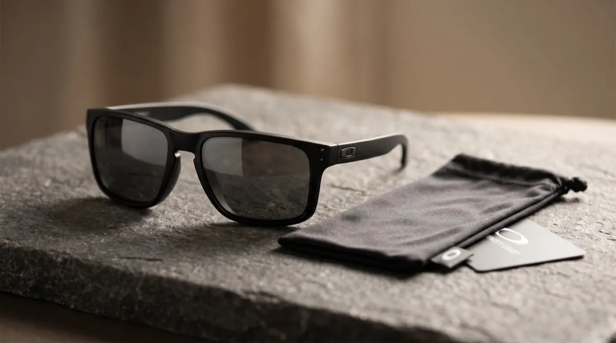 แว่น Oakley Holbrook ของแท้ วางบนพื้นหินเทา