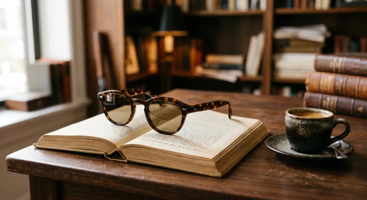 Moscot ราคาเท่าไหร่ ไทย: คู่มือซื้อกรอบแว่น NYC จาก Lower East Side ที่ต้องรู้ Moscot Lemtosh in Tortoise acetate on vintage book