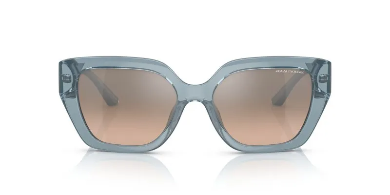 Armani Exchange AX4125SU 82408Z แว่นกันแดด สีฟ้าโปร่งใสแวววาว สำหรับผู้หญิง