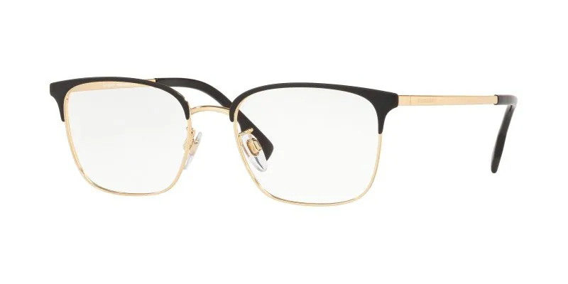 Burberry BE1338D 1017 แว่นสายตาทรงสี่เหลี่ยมจัตุรัสโลหะดำด้าน-ทอง สำหรับผู้ชาย Burberry BE1338D 1017 แว่นสายตาทรงสี่เหลี่ยมจัตุรัสโลหะดำด้าน-ทอง สำหรับผู้ชาย