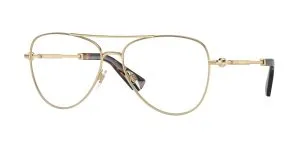 Burberry BE1386 1109 แว่นสายตาทรงนักบินโลหะสีทองอ่อน สำหรับผู้ชาย