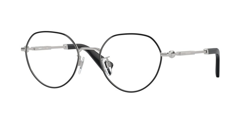 Burberry BE1388D 1230 แว่นสายตาโลหะดำทรงกลม สำหรับผู้ชาย