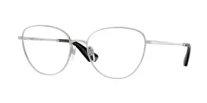 Burberry BE1398 1005 แว่นสายตาทรงตาแมวโลหะสีเงิน ลาย METAL CHECK สำหรับผู้หญิง