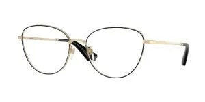 Burberry BE1398 1326 แว่นสายตาทรงตาแมวโลหะสีดำ ขาทองอ่อนลาย Metal Check ผู้หญิง