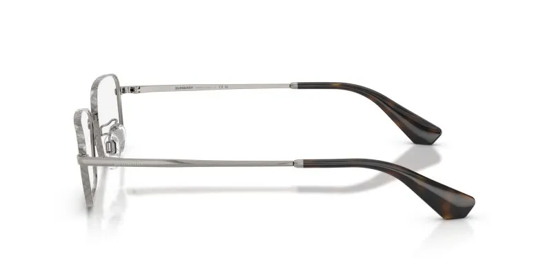 แว่นสายตา Burberry BE1402D 1003 มุมข้าง ลาย METAL CHECK บนขาโลหะ Gunmetal