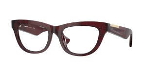 Burberry BE2406U 4115 แว่นสายตาสีแดงลาย Check อะซิเตทประกาย สำหรับผู้หญิง