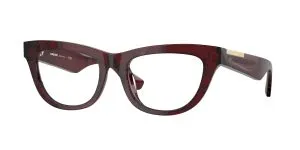 Burberry BE2406U 4115 แว่นสายตาสีแดงลาย Check อะซิเตทประกาย สำหรับผู้หญิง
