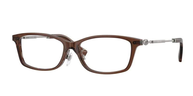 Burberry BE2414D 4245 แว่นสายตาสีน้ำตาลขาแว่นกันเมทัล สำหรับผู้ชาย