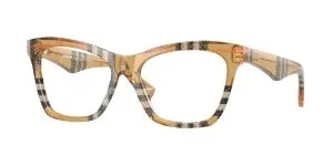 Burberry BE2416F 4146 แว่นสายตาสีทรายลายหมากรุก ทรงตาแมว สำหรับผู้หญิง