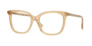 Burberry BE2430F 4167 แว่นสายตากรอบเบจ ลาย Tubular Check สำหรับผู้หญิง