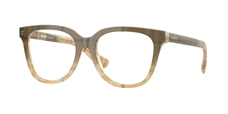 Burberry BE2439F 4201 แว่นสายตาอะซิเตทลาย Check Beige ทรงแฟนทอส สำหรับผู้หญิง