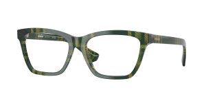 Burberry BE2440F 4169 แว่นสายตาสีเขียว Check ลาย Gradient Check สำหรับผู้หญิง