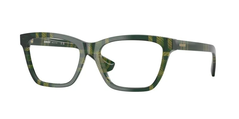 Burberry BE2440F 4169 แว่นสายตาสีเขียว Check ลาย Gradient Check สำหรับผู้หญิง