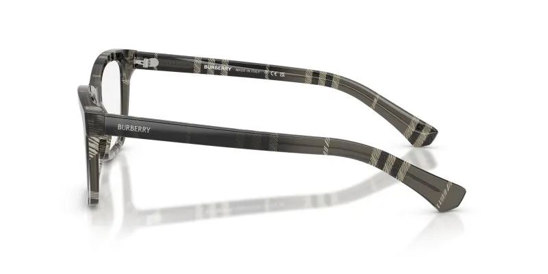 แว่นสายตา Burberry BE2440F 4200 มุมข้าง ลาย Vintage Check บนขาแว่น