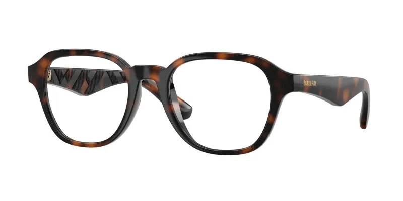 Burberry BE2444U 3002 แว่นสายตาทรงแฟนทอสสีฮาวานาเข้ม ลาย Embossed Check สำหรับผู้ชาย