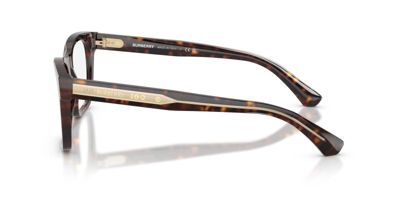 แว่นสายตา Burberry BE2445F 4205 มุมข้าง อะซิเตทสีฮาวานาเข้มขาท็อปคริสตัลคอลเลกชัน Classic