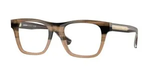 Burberry BE2445F 4207 แว่นสายตาทรงสี่เหลี่ยมอะซิเตทเบจลายริ้ว สำหรับผู้ชาย