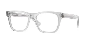 Burberry BE2445F 4210 แว่นสายตาทรงสี่เหลี่ยมอะซิเตทสีเทาขัดเงา สำหรับผู้ชาย