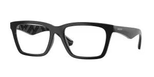 Burberry BE2446U 3001 แว่นสายตาทรงสี่เหลี่ยมสีดำขัดเงา ลาย Embossed Check สำหรับผู้ชาย