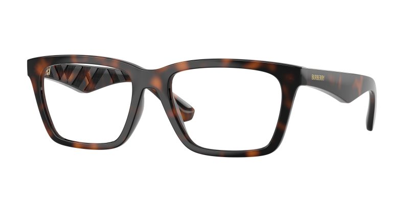 Burberry BE2446U 3002 แว่นสายตาทรงสี่เหลี่ยมผืนผ้าวัสดุฉีดสีฮาวานาเข้ม สำหรับผู้ชาย Burberry BE2446U 3002 แว่นสายตาทรงสี่เหลี่ยมผืนผ้าวัสดุฉีดสีฮาวานาเข้ม สำหรับผู้ชาย