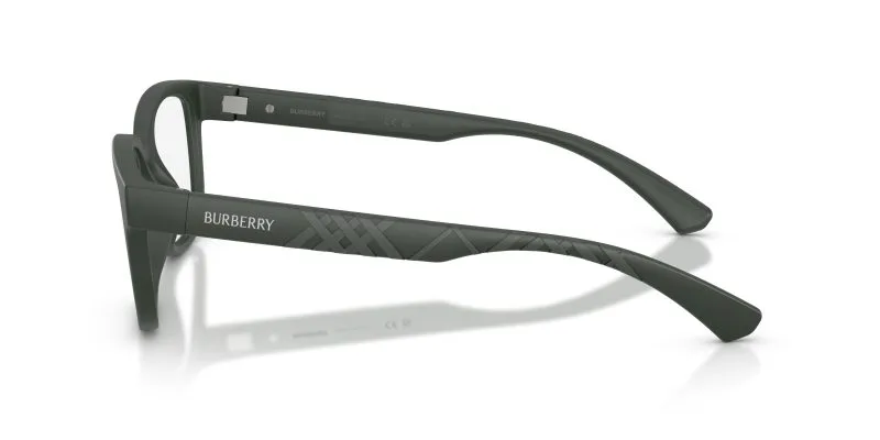 แว่นสายตา Burberry BE2451U 4232 มุมข้าง ลาย Textured Check บนขาแว่นสีเขียวด้าน
