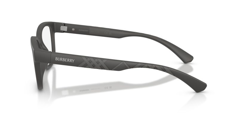 แว่นสายตา Burberry BE2451U 4233 มุมข้าง ลาย Textured Check บนขาแว่นสีเทาด้าน
