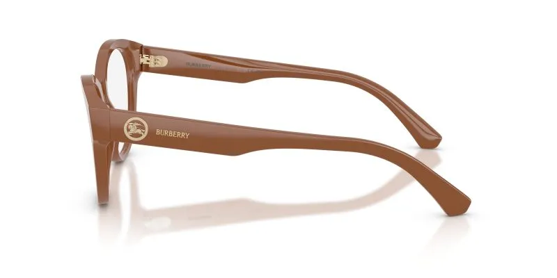 แว่นสายตา Burberry BE2458 4222 มุมข้าง ทรงตาแมวอะซิเตทสีน้ำตาลขัดเงา