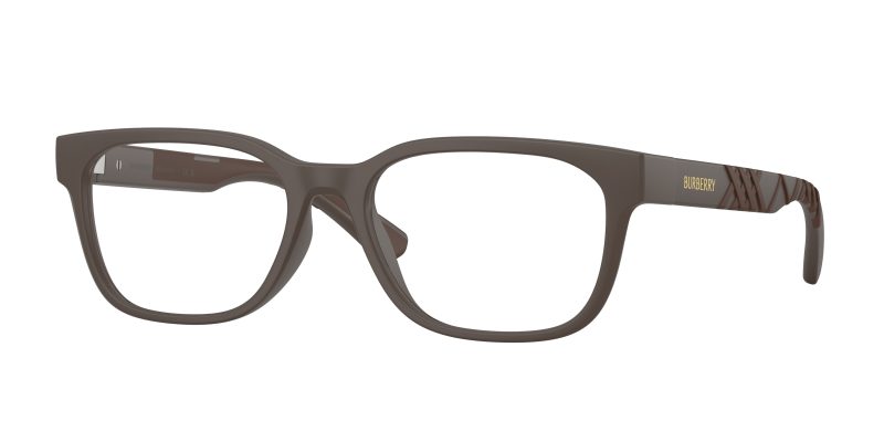 Burberry BE2460D 4234 แว่นสายตาทรงสี่เหลี่ยมผืนผ้าวัสดุฉีดสีน้ำตาลด้าน สำหรับผู้ชาย