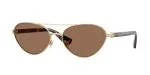 Burberry BE3165 110973 แว่นกันแดดทองอ่อน-น้ำตาลเข้ม Metal Shield ผู้หญิง Burberry BE3165 110973 แว่นกันแดดทองอ่อน-น้ำตาลเข้ม Metal Shield ผู้หญิง