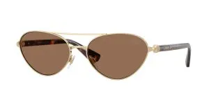 Burberry BE3165 110973 แว่นกันแดดทองอ่อน-น้ำตาลเข้ม Metal Shield ผู้หญิง
