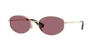 Burberry BE3169 11091A แว่นกันแดดทองอ่อน-ม่วง Metal Check ผู้หญิง