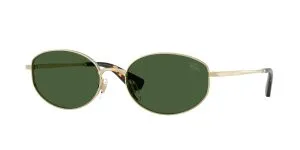 Burberry BE3169 110971 แว่นกันแดดทรงวงรีกรอบทองอ่อนเลนส์เขียวเข้ม สำหรับผู้หญิง