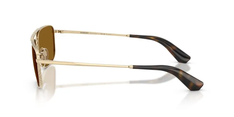 แว่นกันแดด Burberry BE3170 110983 มุมข้าง โครงโลหะ METAL CHECK ทองอ่อน