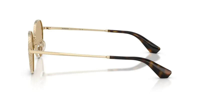 แว่นกันแดด Burberry BE3173D 110973 มุมข้าง METAL CHECK โลหะทองอ่อน GEOFIT