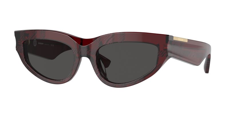 Burberry BE4425U 411587 แว่นกันแดดลาย Check Red เลนส์เทาเข้ม ผู้หญิง