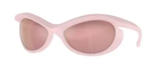 Burberry BE4428U 4108E4 แว่นกันแดดสีชมพูเลนส์ปรอท ทรงเรขาคณิต ทั้งสองเพศ